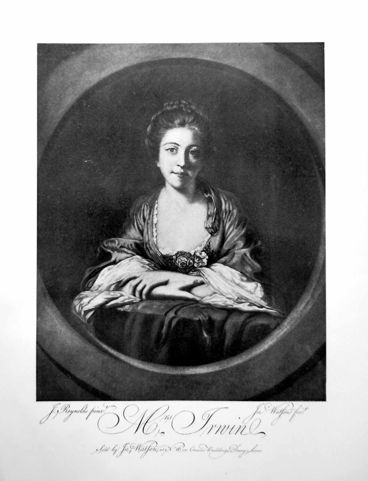 Old Antique Print Mrs Irvine Portrait A Lady Clasped Hands Flowers 1904 20th