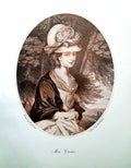 Old Antique Print Mrs Crewe Bonneted Lady Portrait Trees Landscape 1904 20th