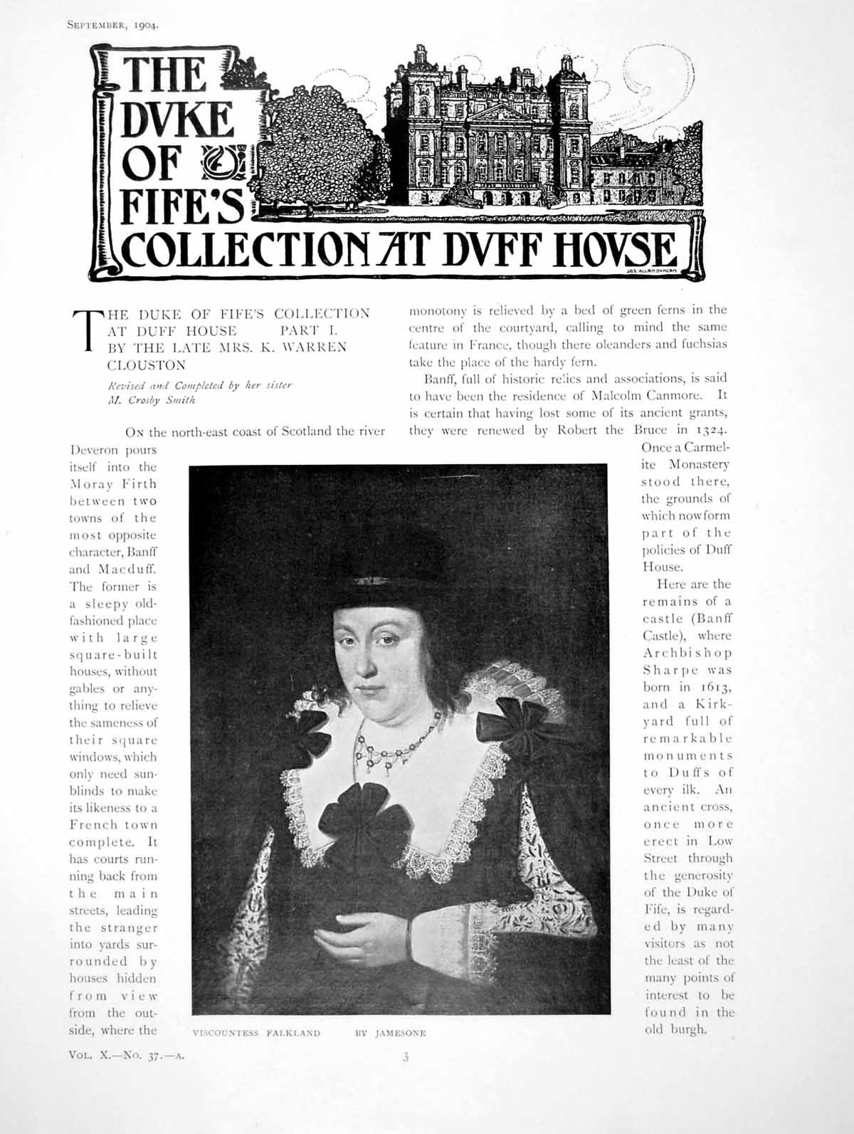 Old Antique Print The Duke Fife'S Collection At Duff HousePages 1904