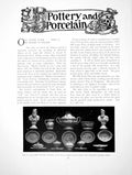 Old Antique Print Leeds Ware Part I Sugar Basin Dessert WarePages 1904