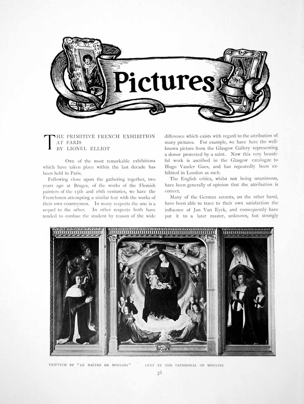 Old Print The Primitive French Exhibition At Paris TriptychPages 1904