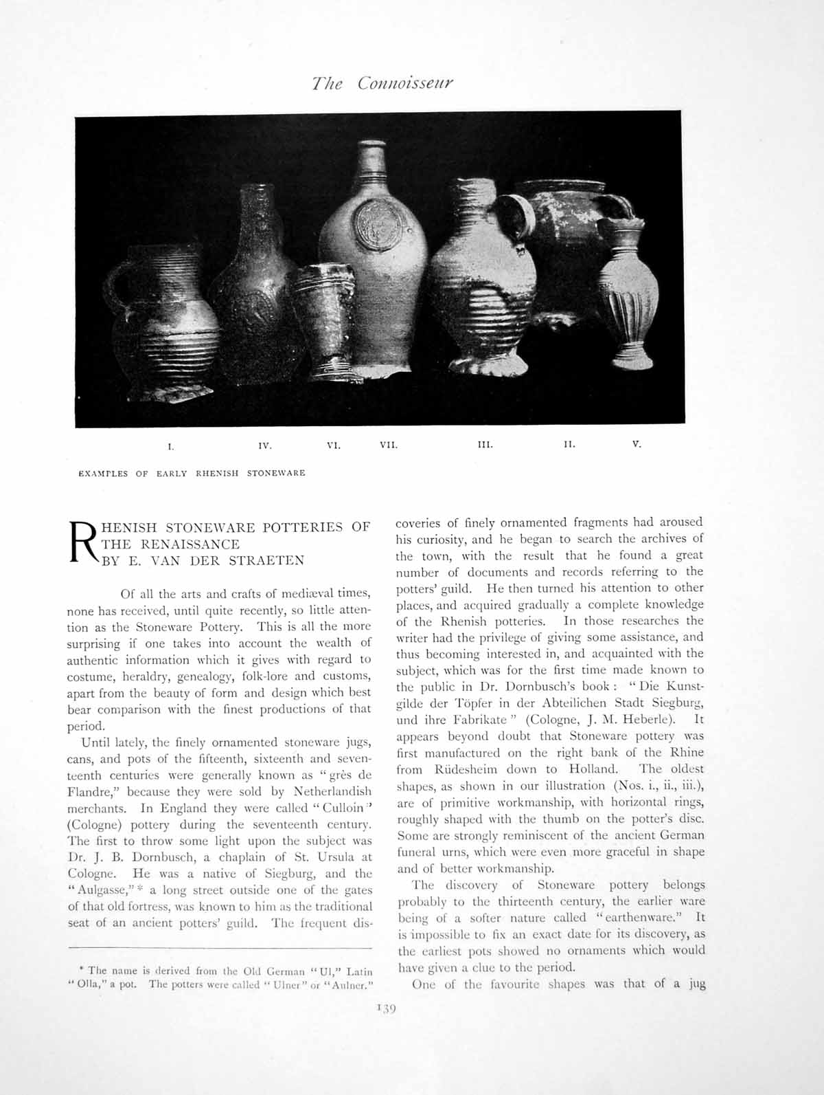Antique Old Print Rhenish Stoneware Potteries The RenaissancePages 1904