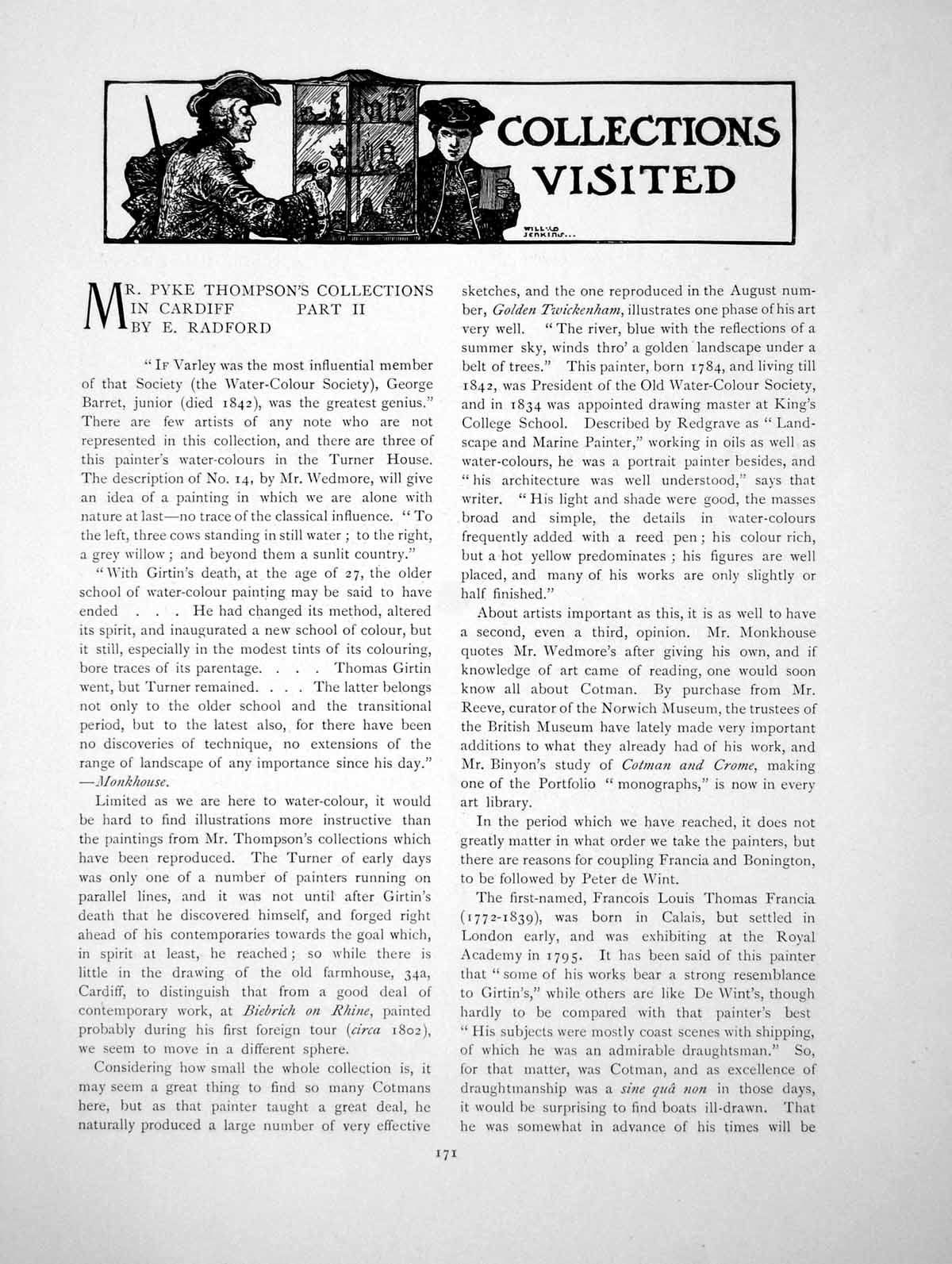 Original Old Antique Print Mr Pyke Thomson'S Collection In CardiffPages 1904