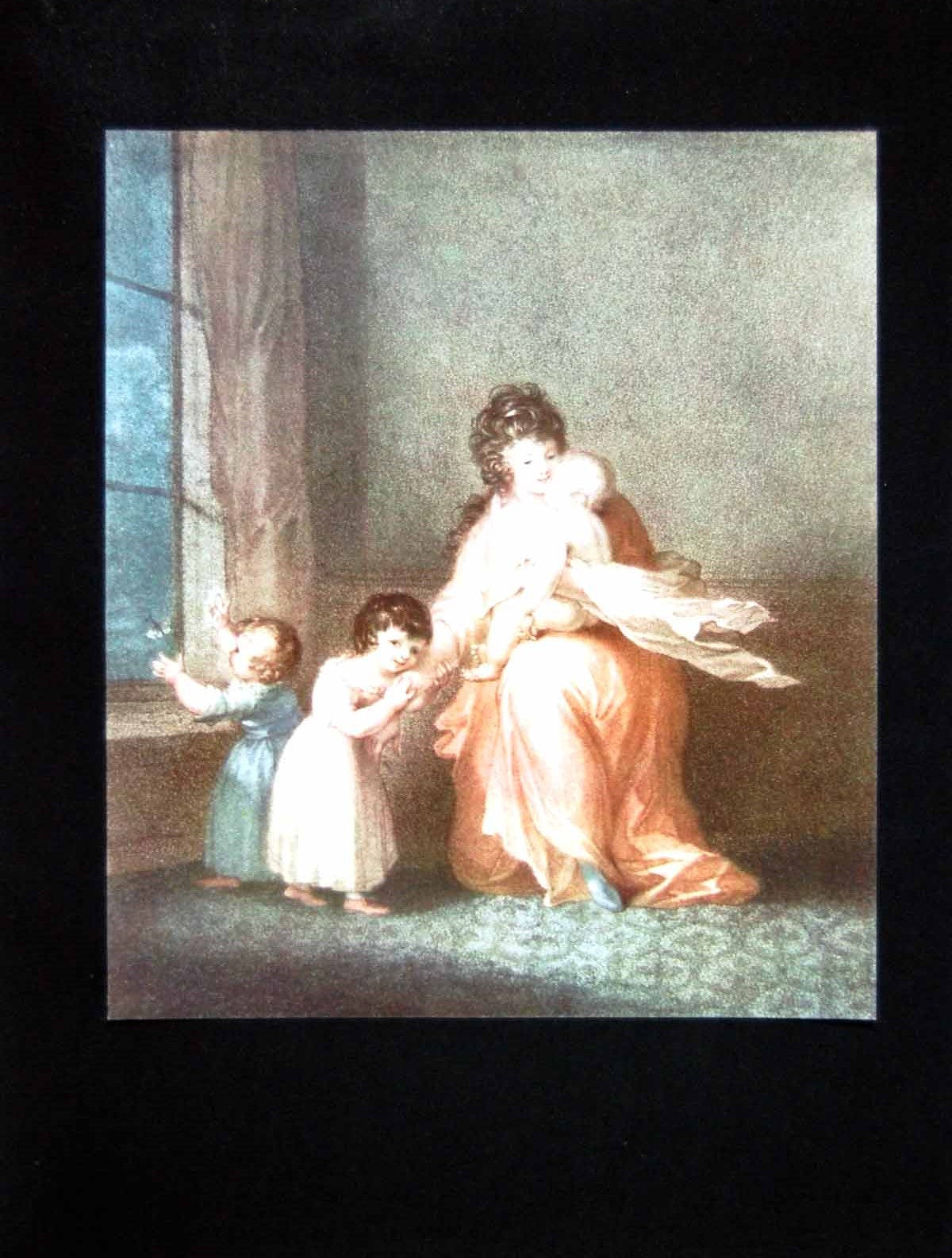 Original Old Antique Print Affection Mother Children Miss Julia Conyers 1904