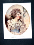 Original Old Antique Print The Duchess Devonshire Ruffled Dress Blue Sash 1904