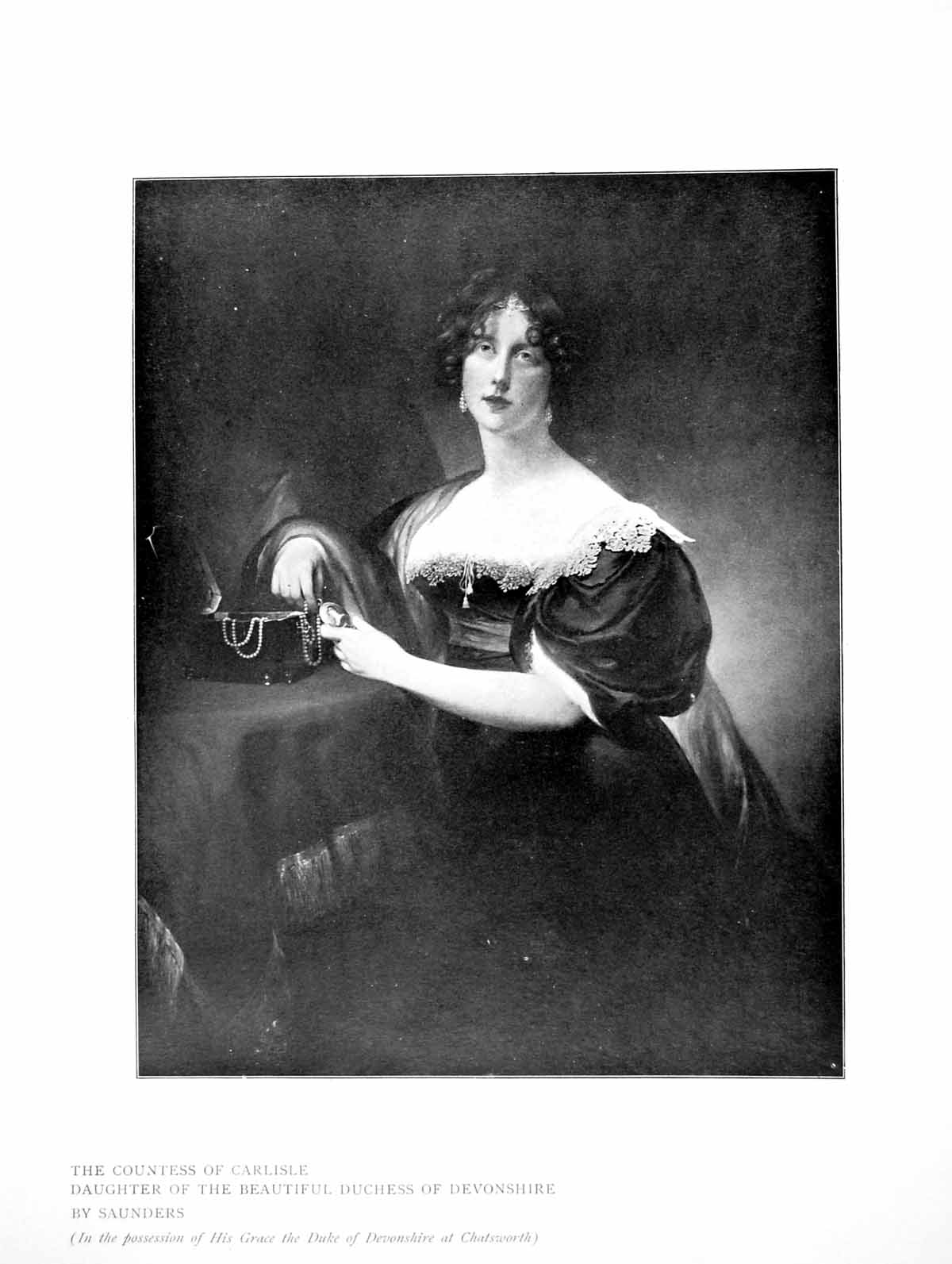 Original Old Antique Print Countess Carlisle Daughter Duchess Devonshire 1904