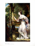 Original Old Antique Print Mrs Lloyd By Sir Joshua Reyns Carving On A Tree 1904