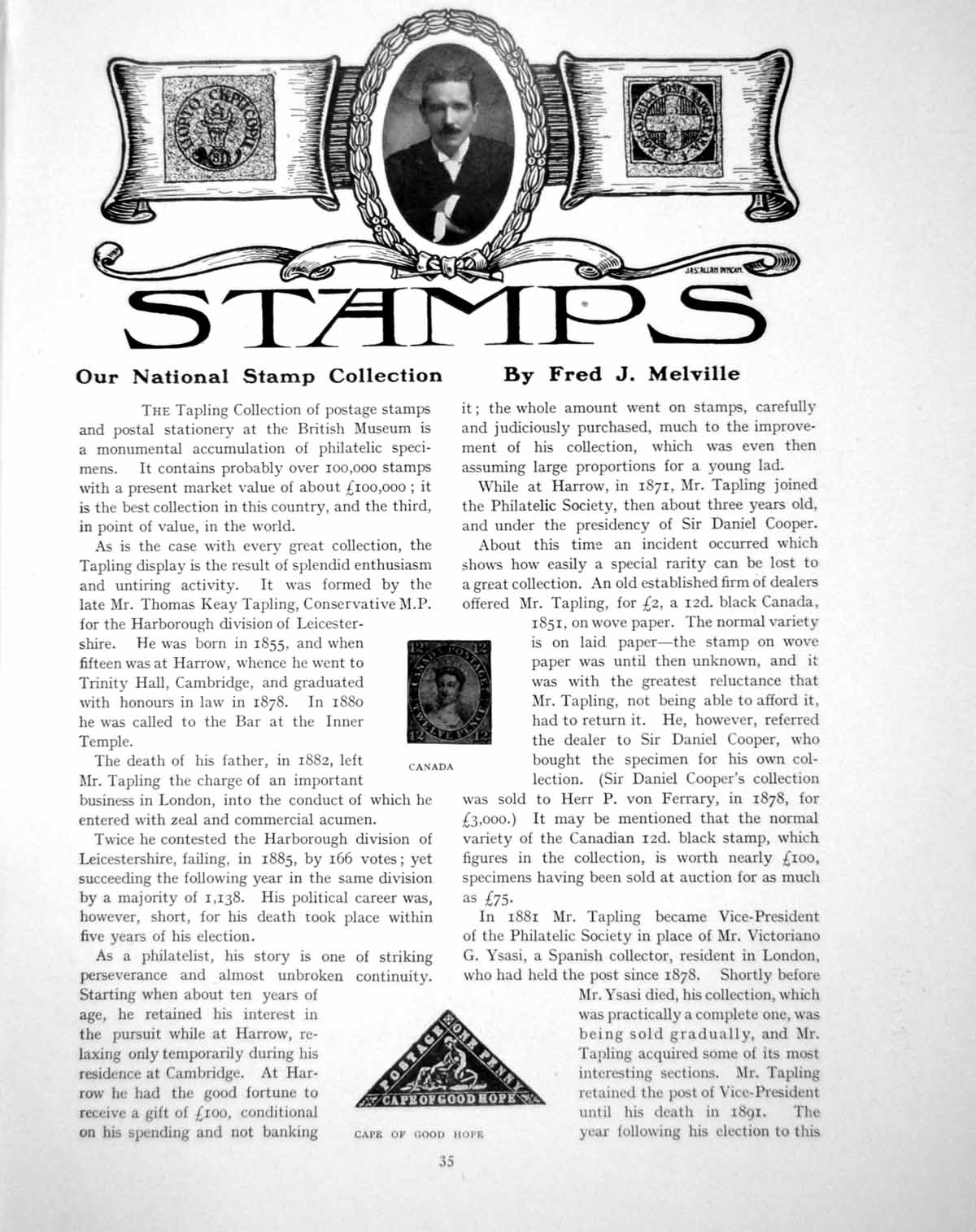 Antique Old Print Our National Stamp Collection Cape Good HopePages 1905