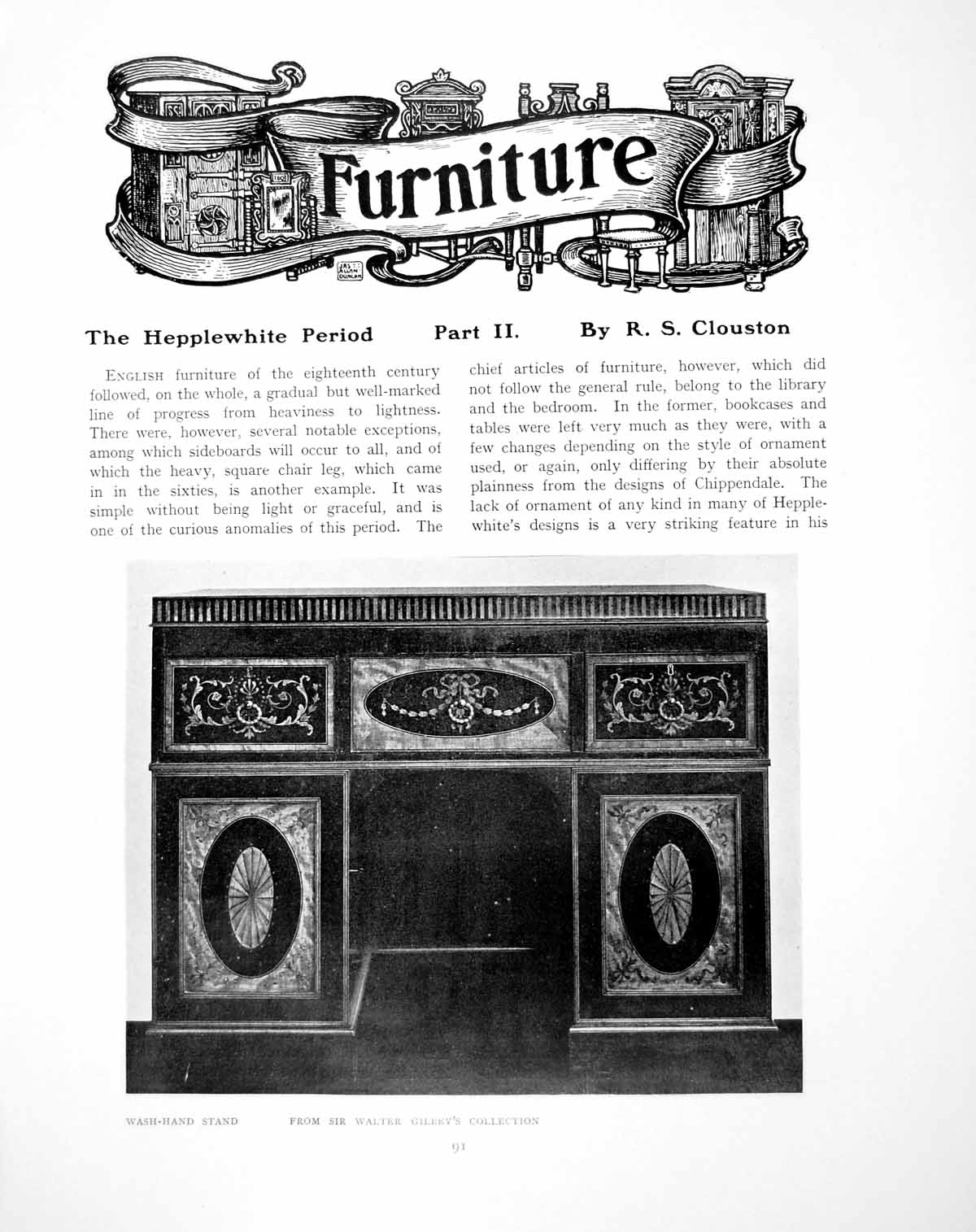 Old Antique Print Furniture The Hepplewhite Period Part IiPages 1905