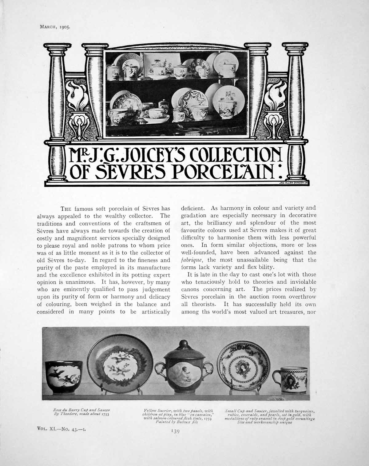 Old Antique Print Mr Jg Joicey'S Collection Sevres PorcelainPages 1905