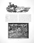 Old Antique Print Notes Stumpwork Picture Head Pergamos CupPages 1905