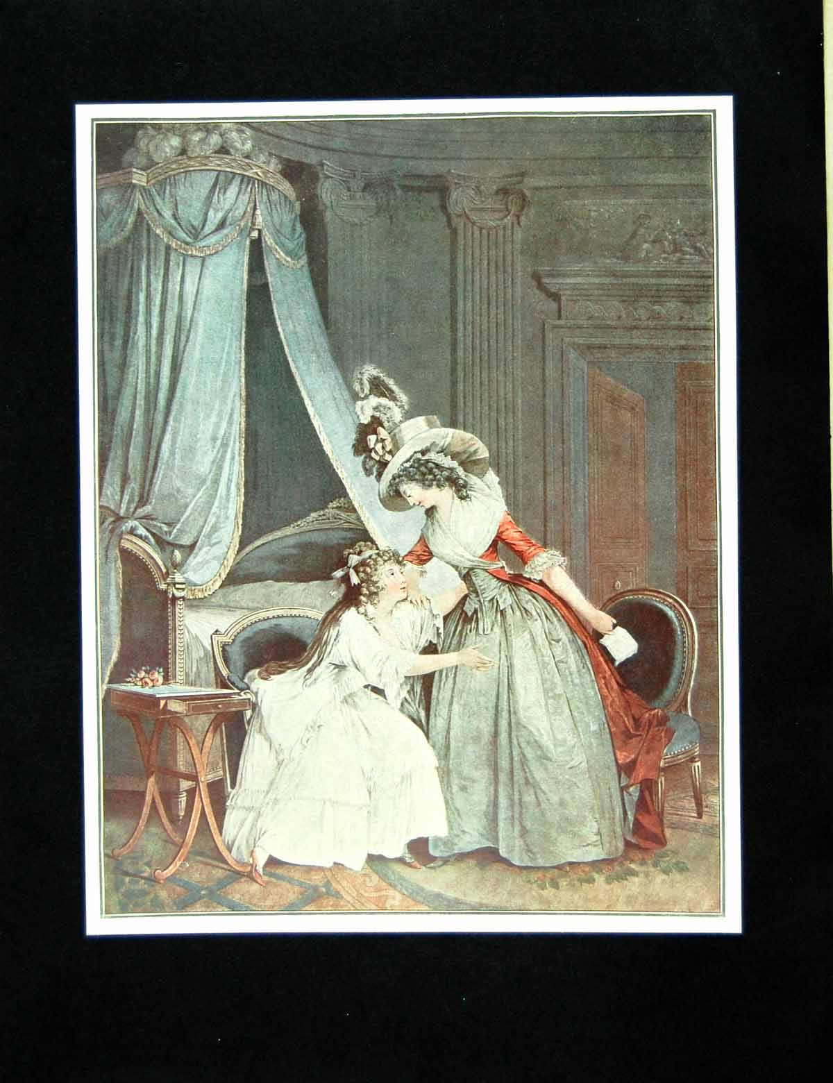 Old Print L'Indiscretion After Lavreince By Janinet Two Lady'S Note 1905 20th