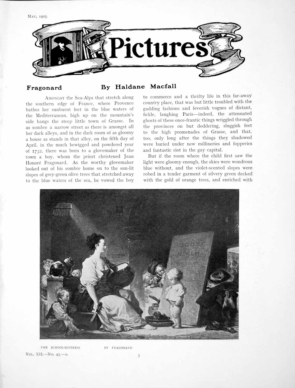 Original Old Antique Print Pictures Fragonard The SchoolmistressPages 1905