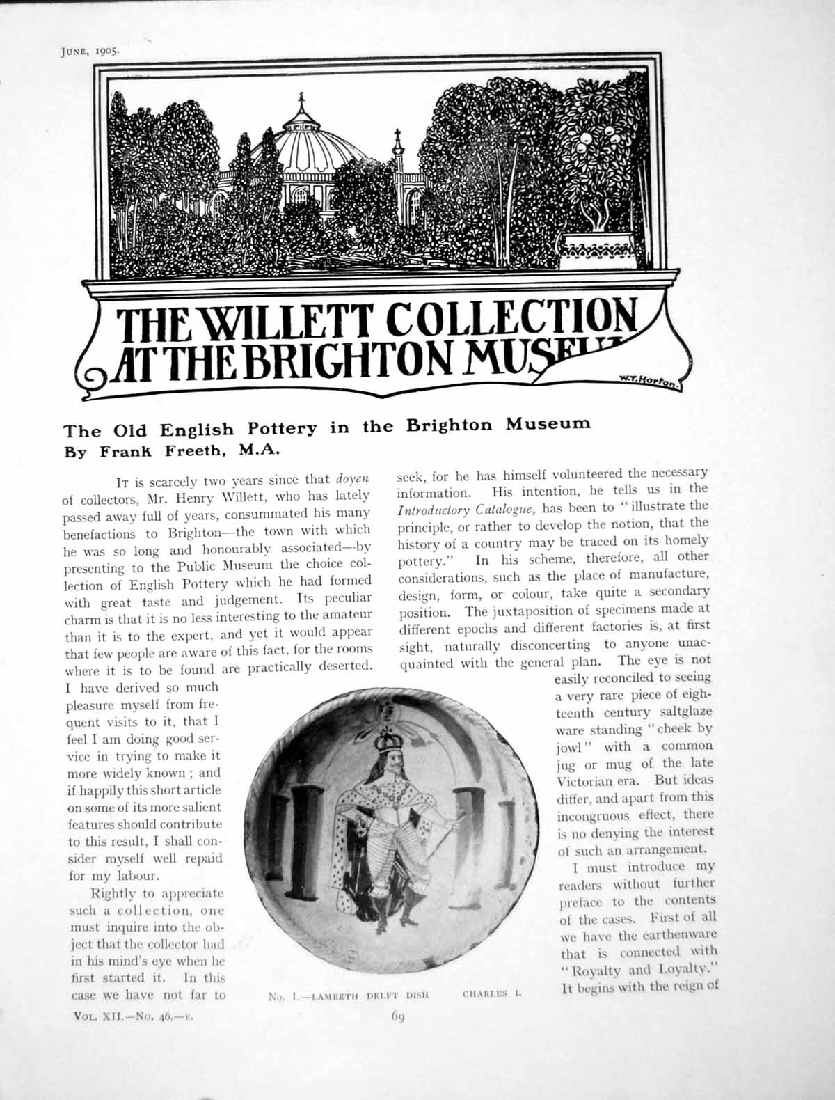 Antique Old Print The Willett Collection Brighton Museum PotteryPages 1905