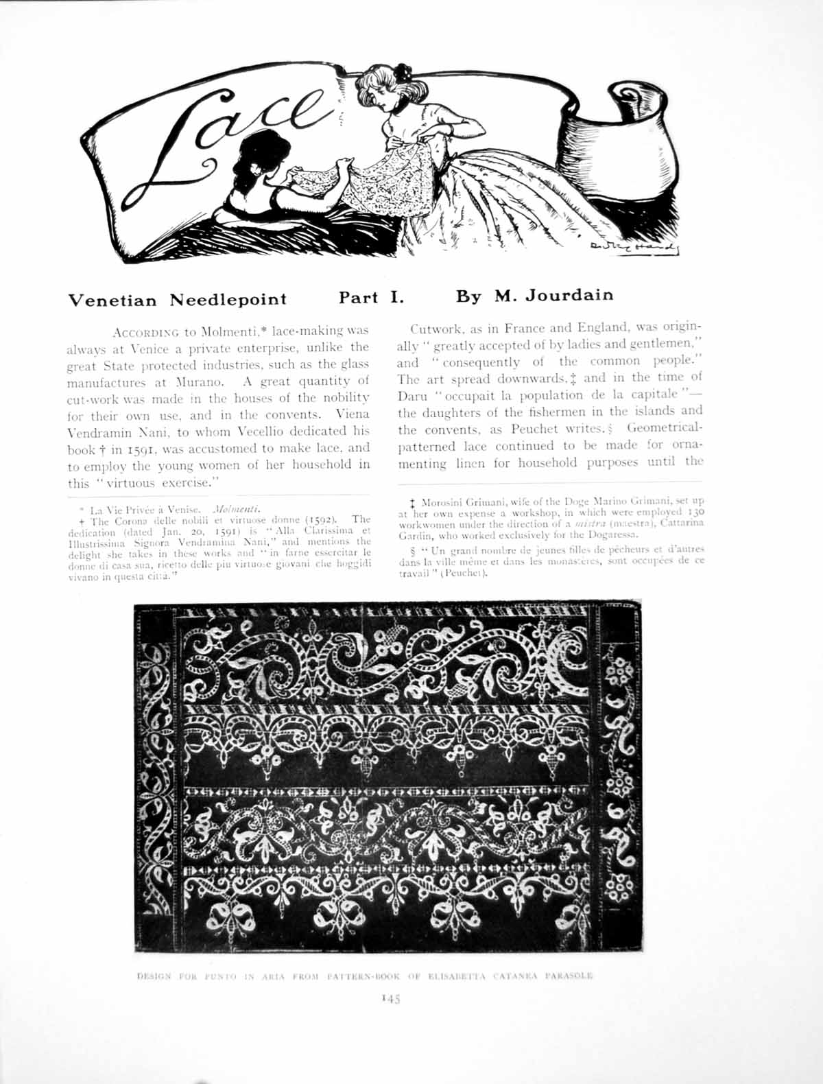 Old Venetian Needlepoint Part I Design For Punto In AriaPages 1905