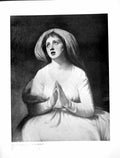 Old Antique Print Lady Hamilton By Romney Hands In Prayer Looking Up 1905 20th