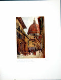 Antique Print Via Dei Servi By Col Rc Goff From ?Florence? Church Dome 1905