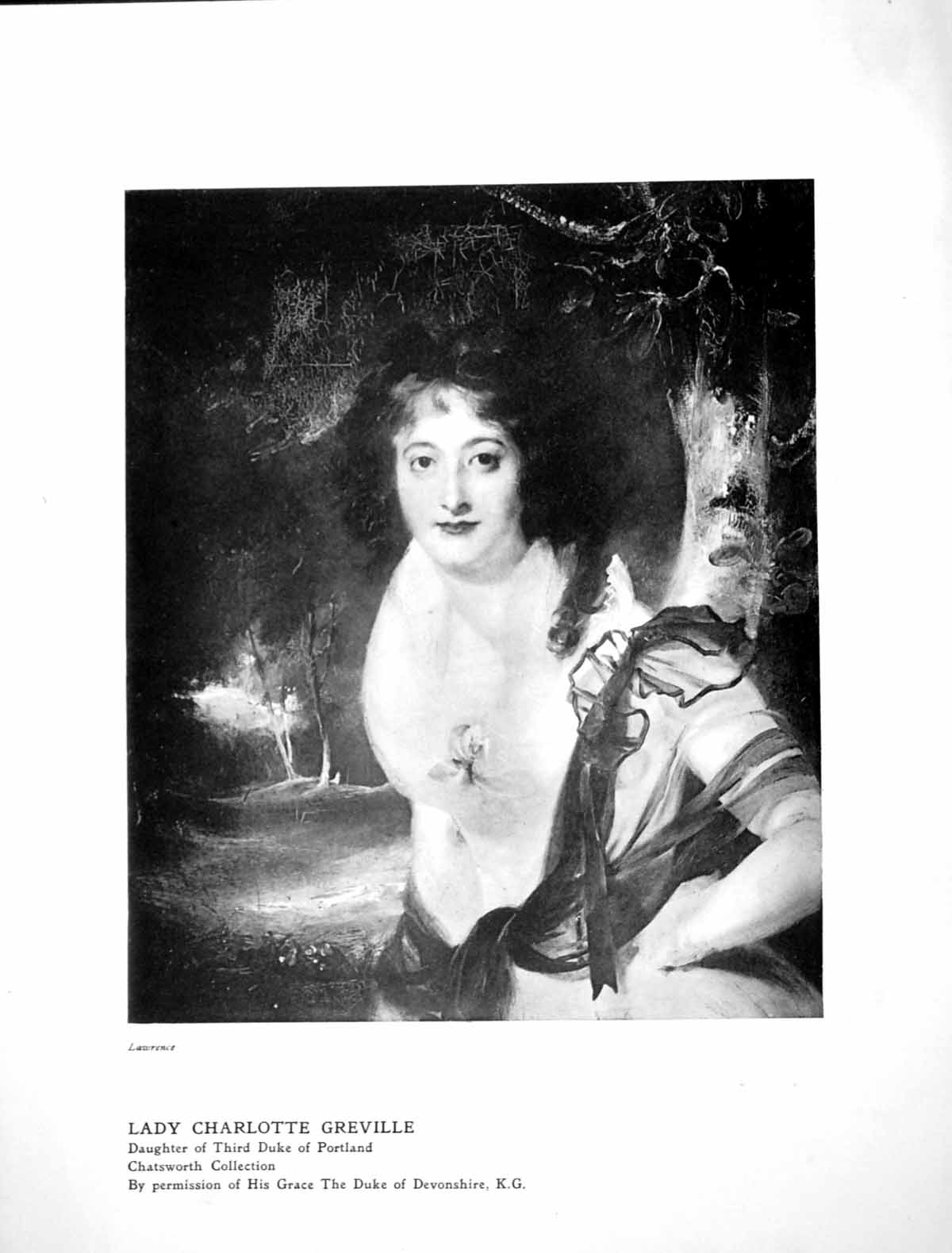 Antique Old Print Lady Charlotte Greville Daughter Third Duke Portland 1905