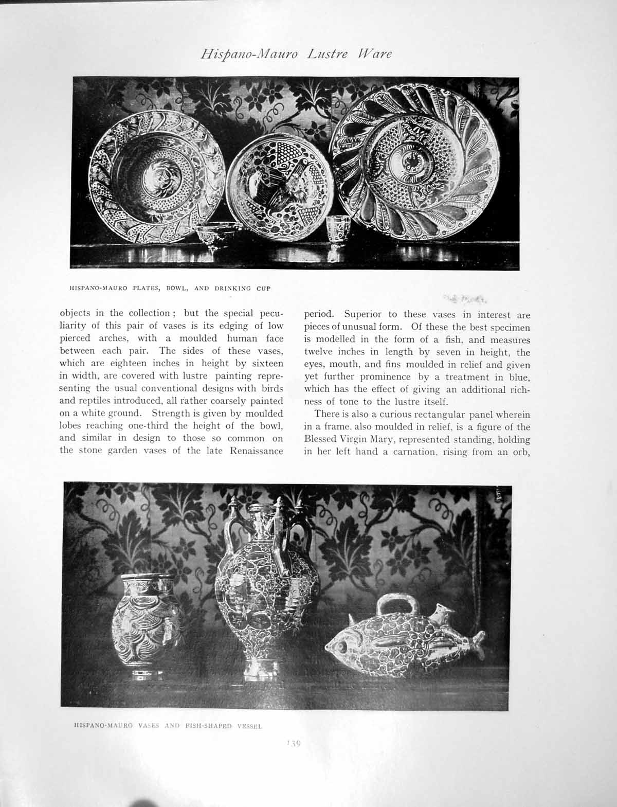 Antique Old Print Hispano-Mauro Plates Bowl Drinking Cup VasesPage 1906