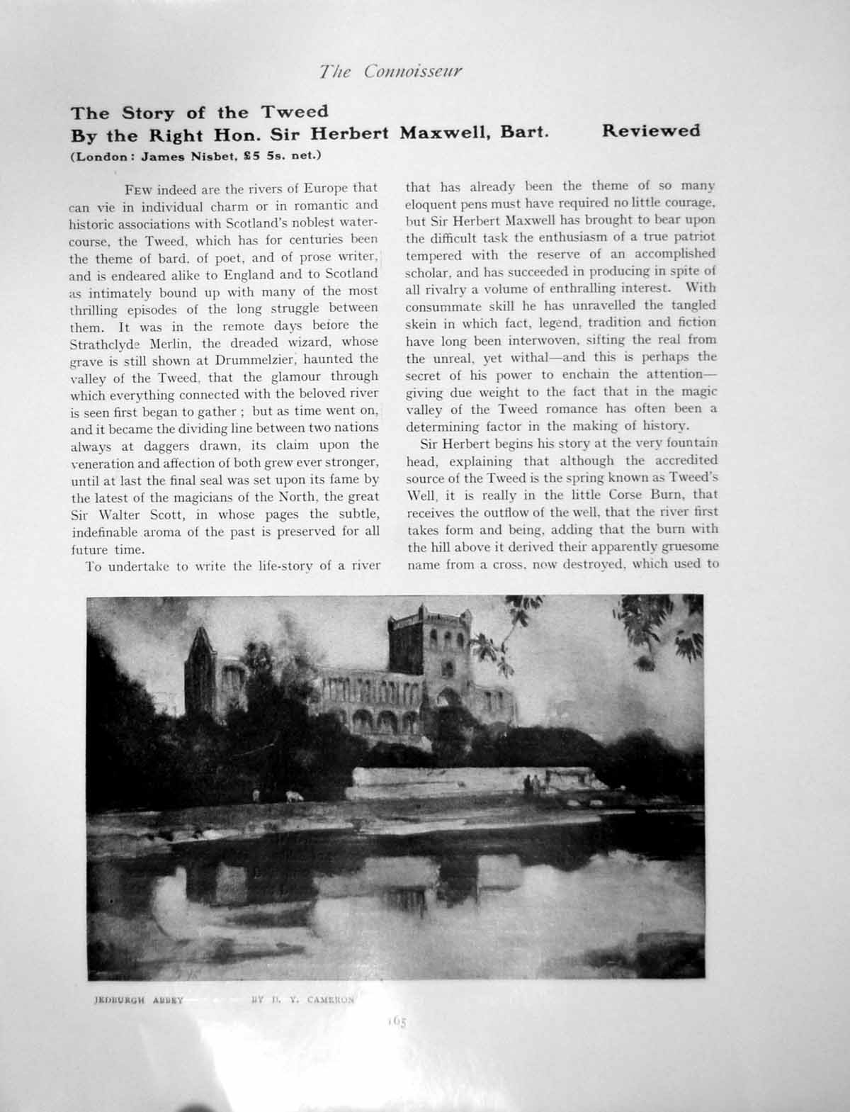 Antique Print Story Tweed Jedburgh Abbey Eildon Hills MelrosePages 1906
