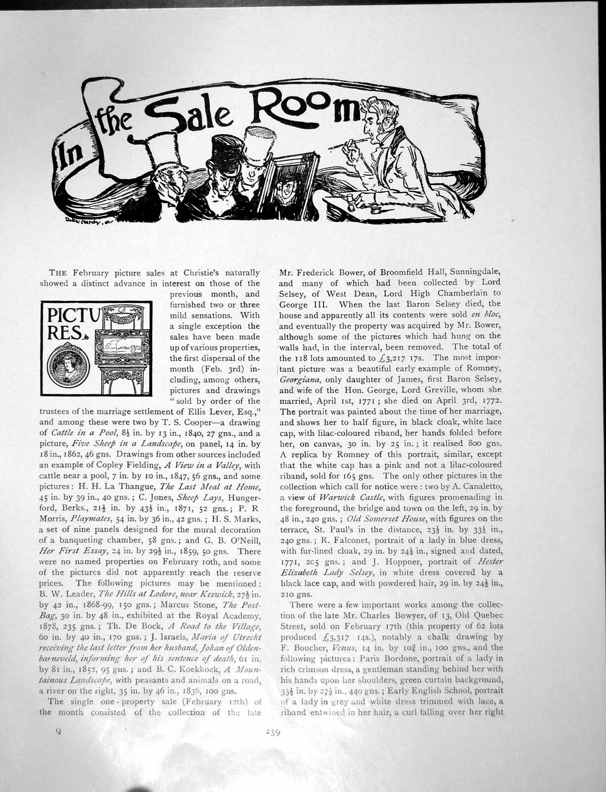 Antique Old Print In The Sale Room Pictures Details Prices BooksPages 1906