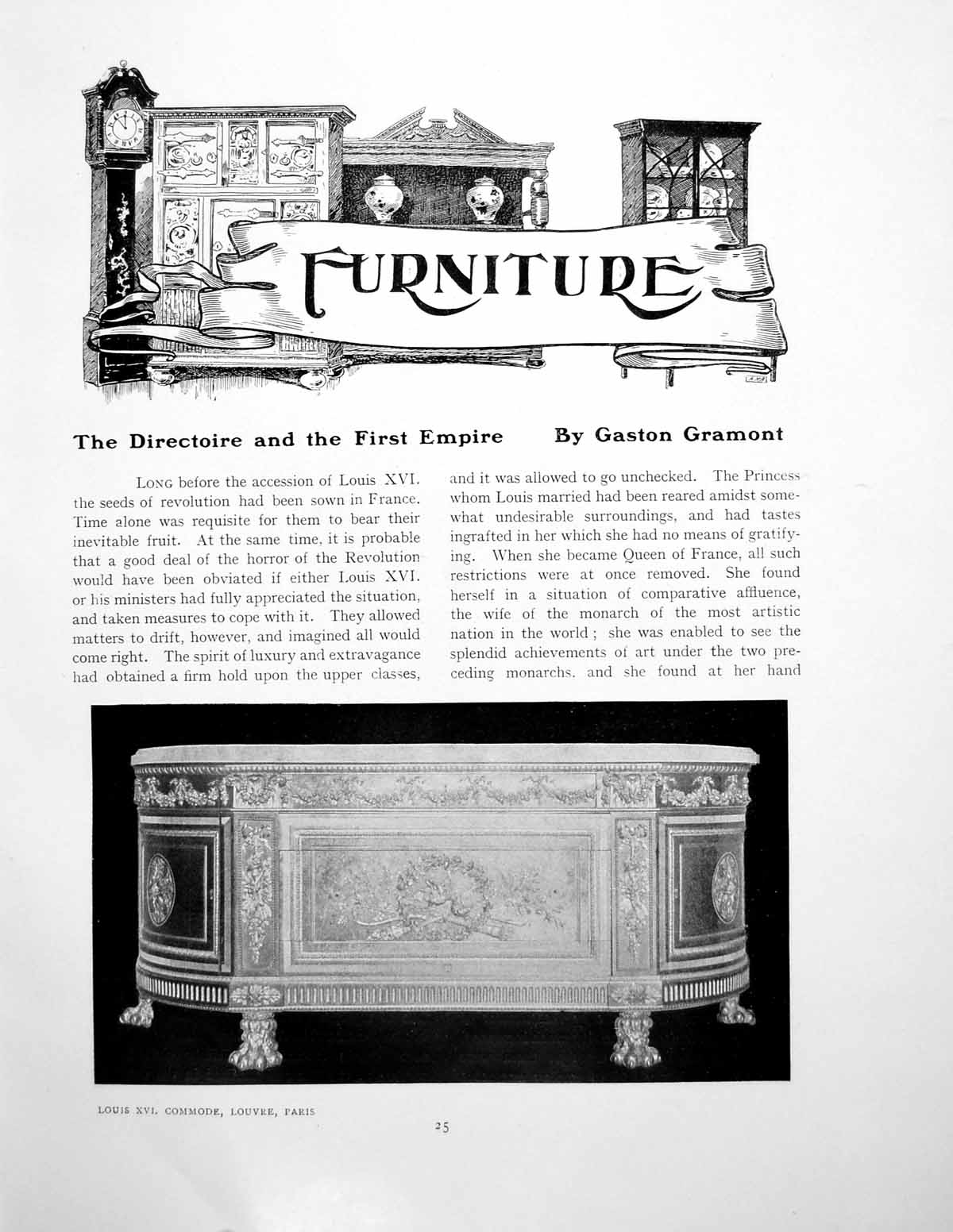Old Furniture Directoire First Empire Louis Xvi CommodePages 1906