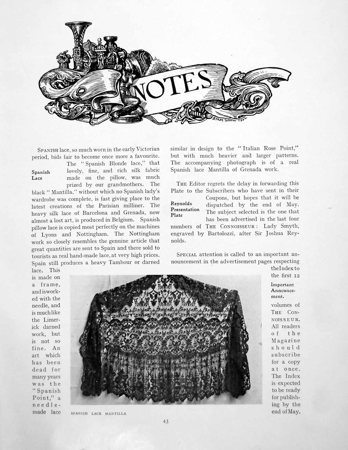 Old Notes Spanish Lace Mantilla Virgin And Child BelliniPages 1906