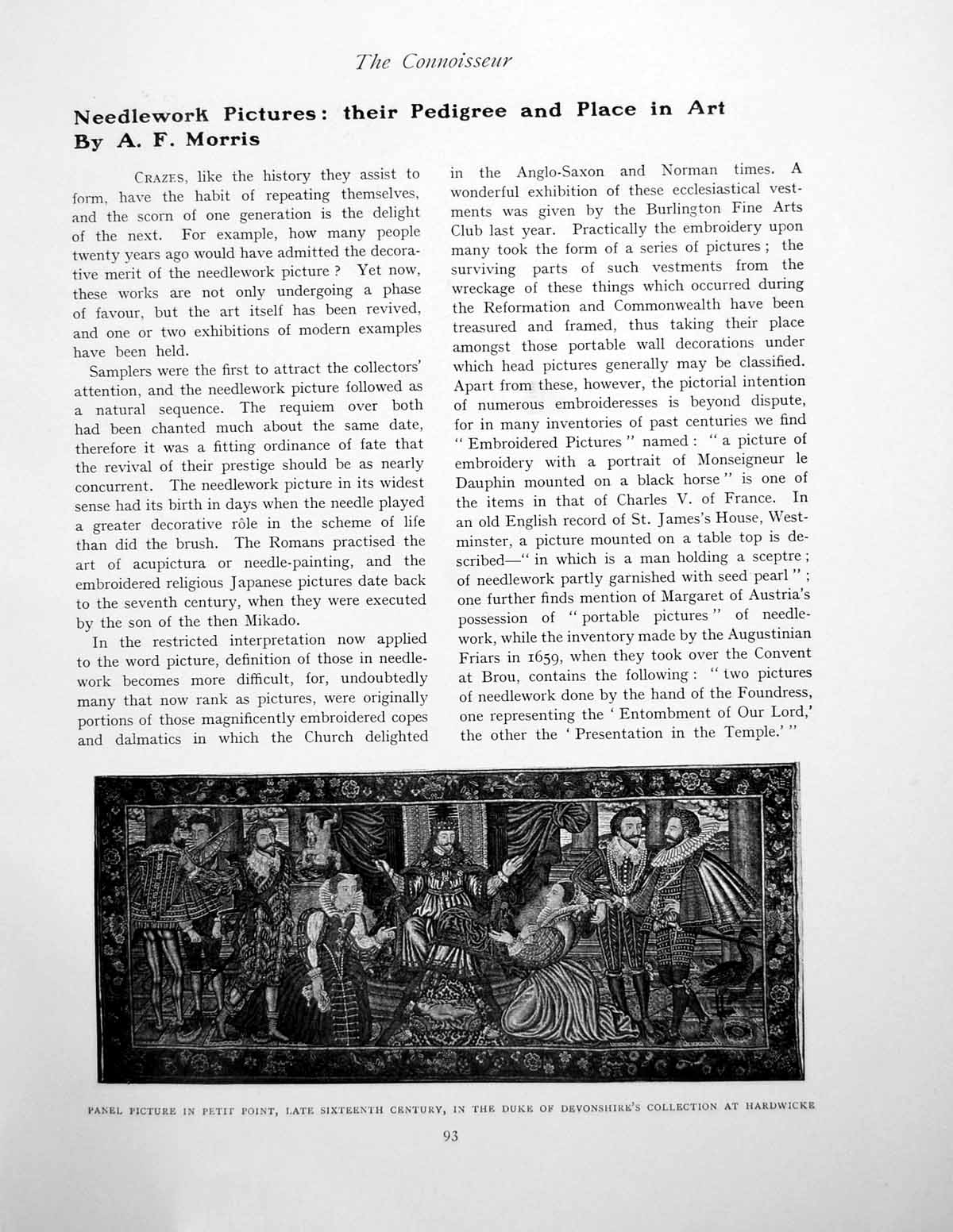 Antique Print Needlework Pictures Their Pedigree Place In ArtPages 1906