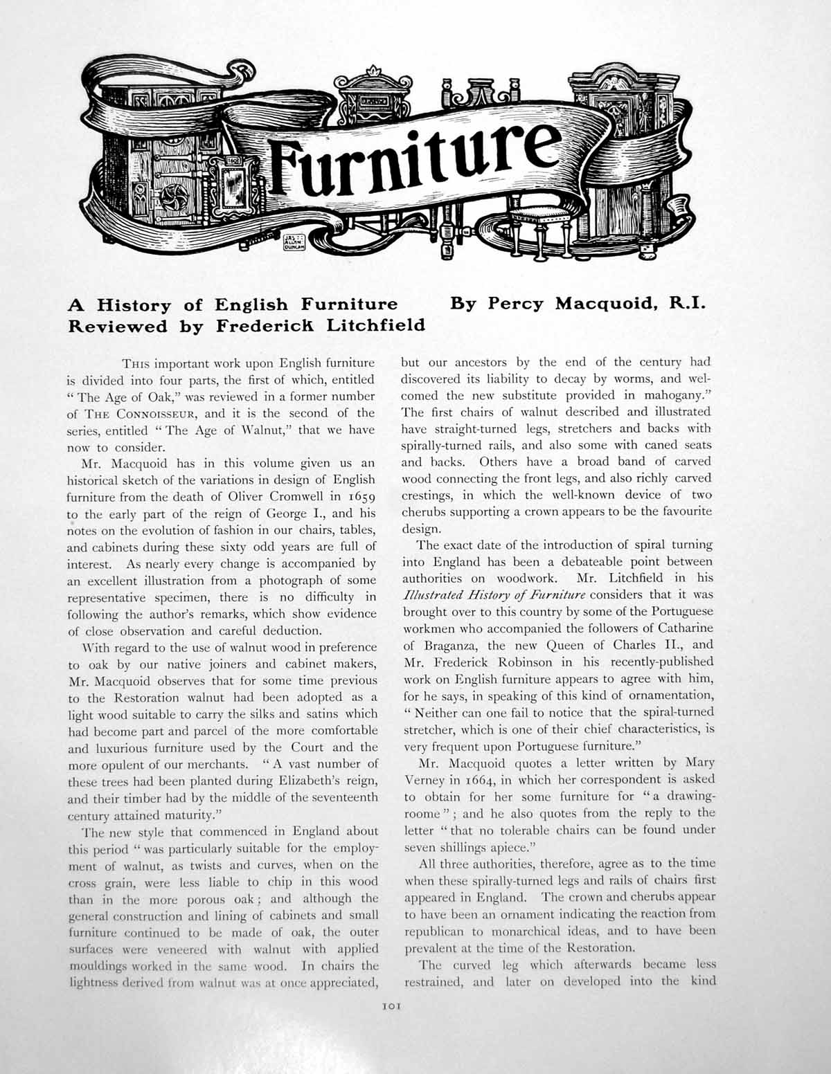 Antique Print History English Furniture Walnut Chair CupboardPages 1906