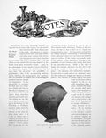 Antique Old Print Notes Skull Piece European Helmet Flaxman VasePages 1906
