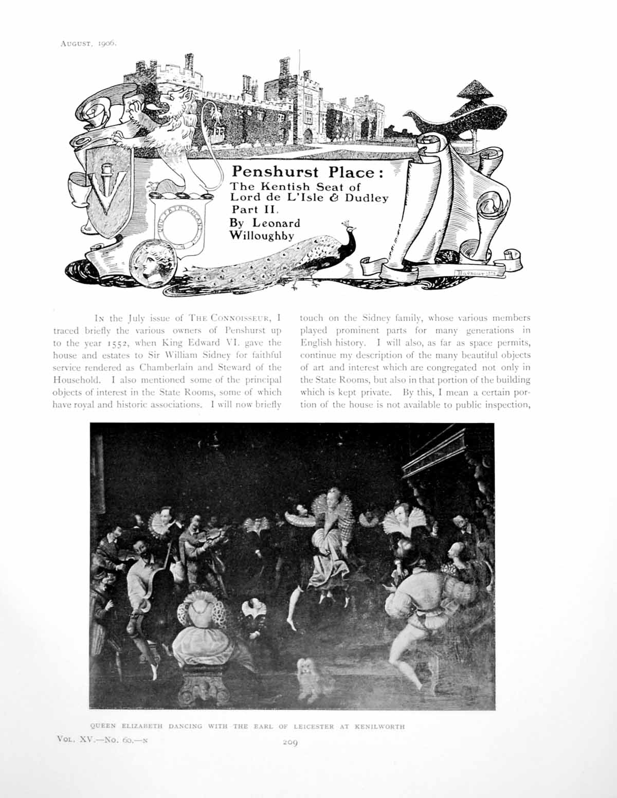 Old Penshurst Place Kentish Seat Lord De L'Isle Dudley IiPages 1906