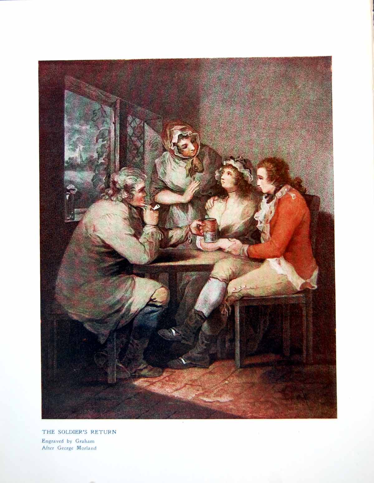 Original Old Antique Print Sier'S Return Engraved Graham After G Morland 1906