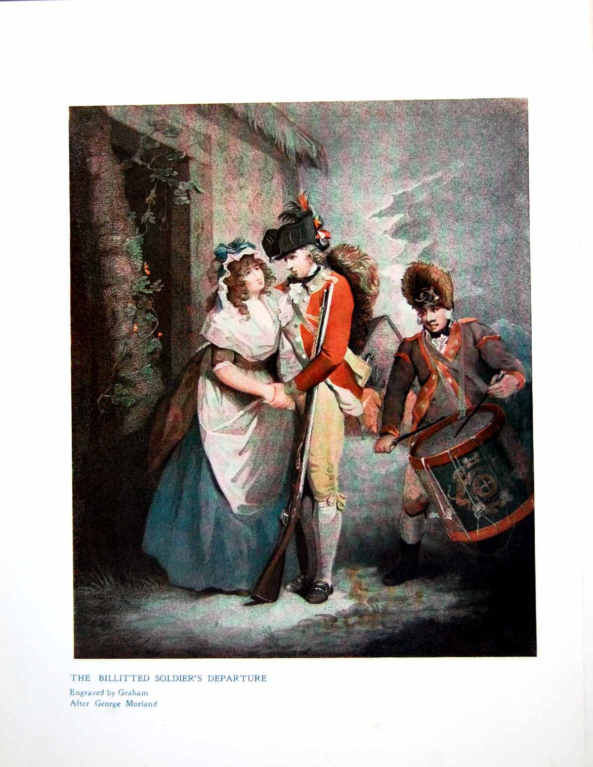Original Old Antique Print Billitted Sier'S Departure Engraved Graham 1906 20th