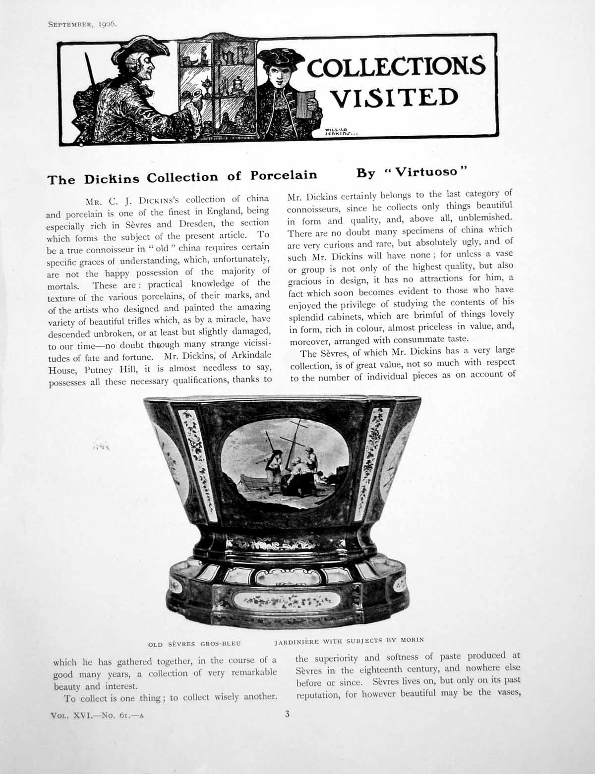 Original Old Antique Print The Dickins Collection Porcelain SevresPages 1906