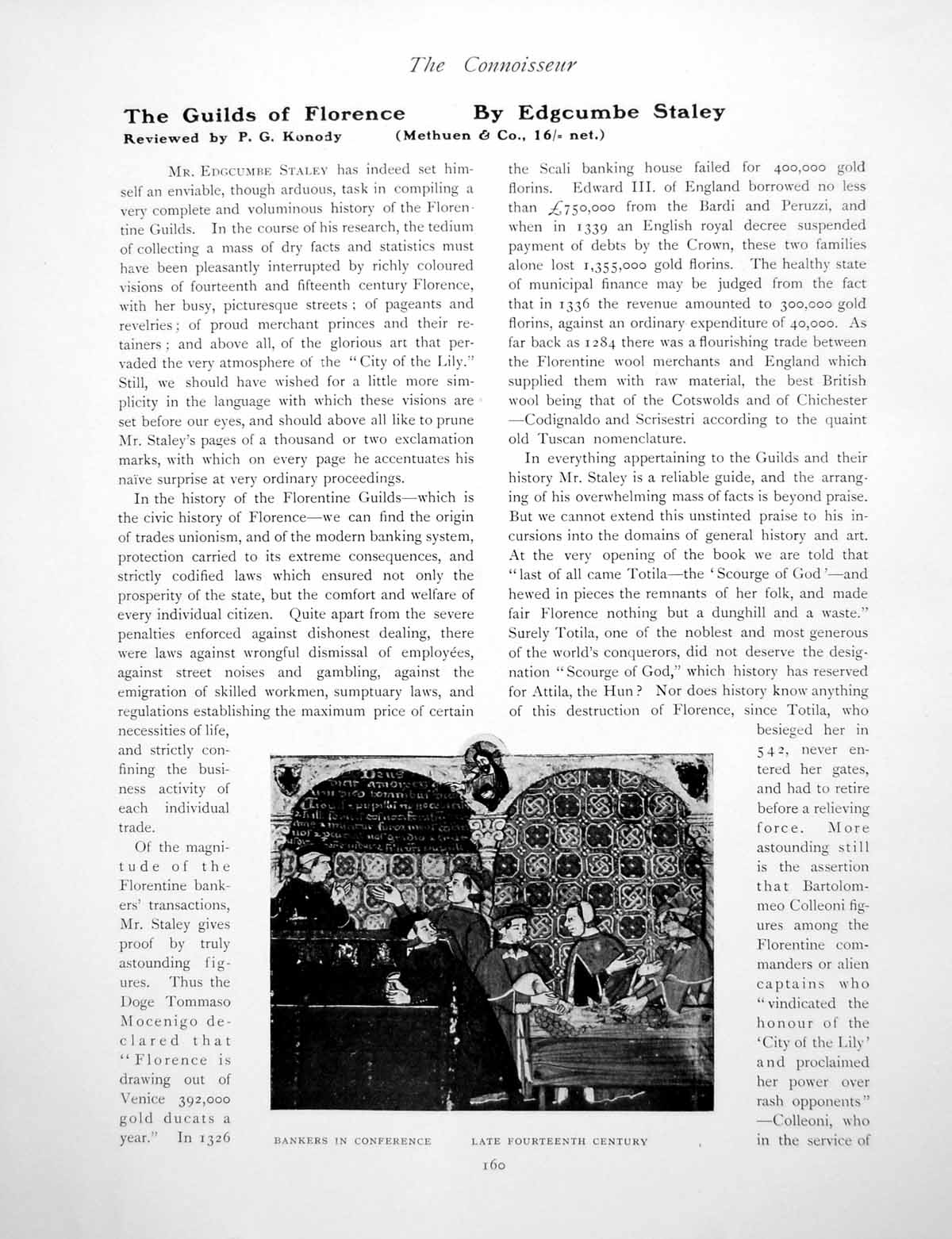 Original Old Antique Print The Guilds Florence Book Review BankersPages 1906