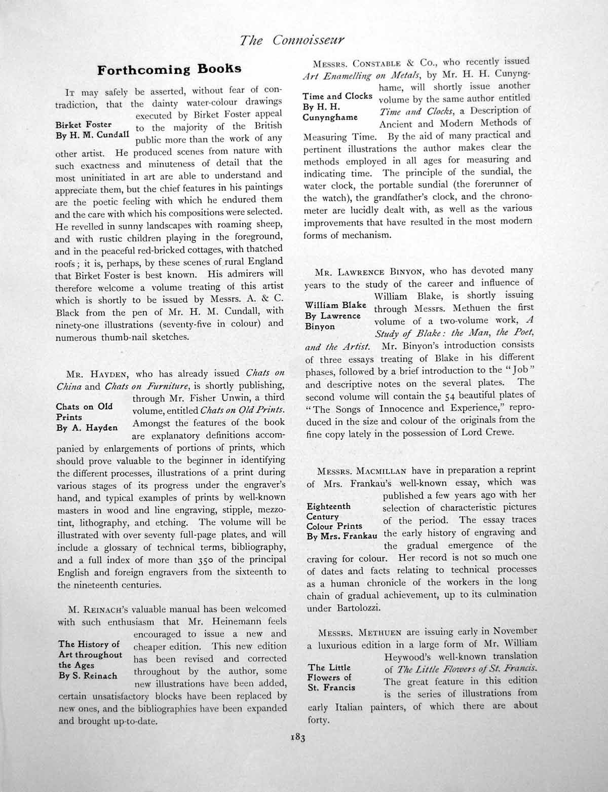 Original Old Antique Print Forthcoming Books Notes Queries ChestPage 1906