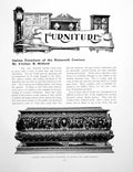 Original Old Antique Print Italian Furniture The Sixteenth CenturyPages 1906