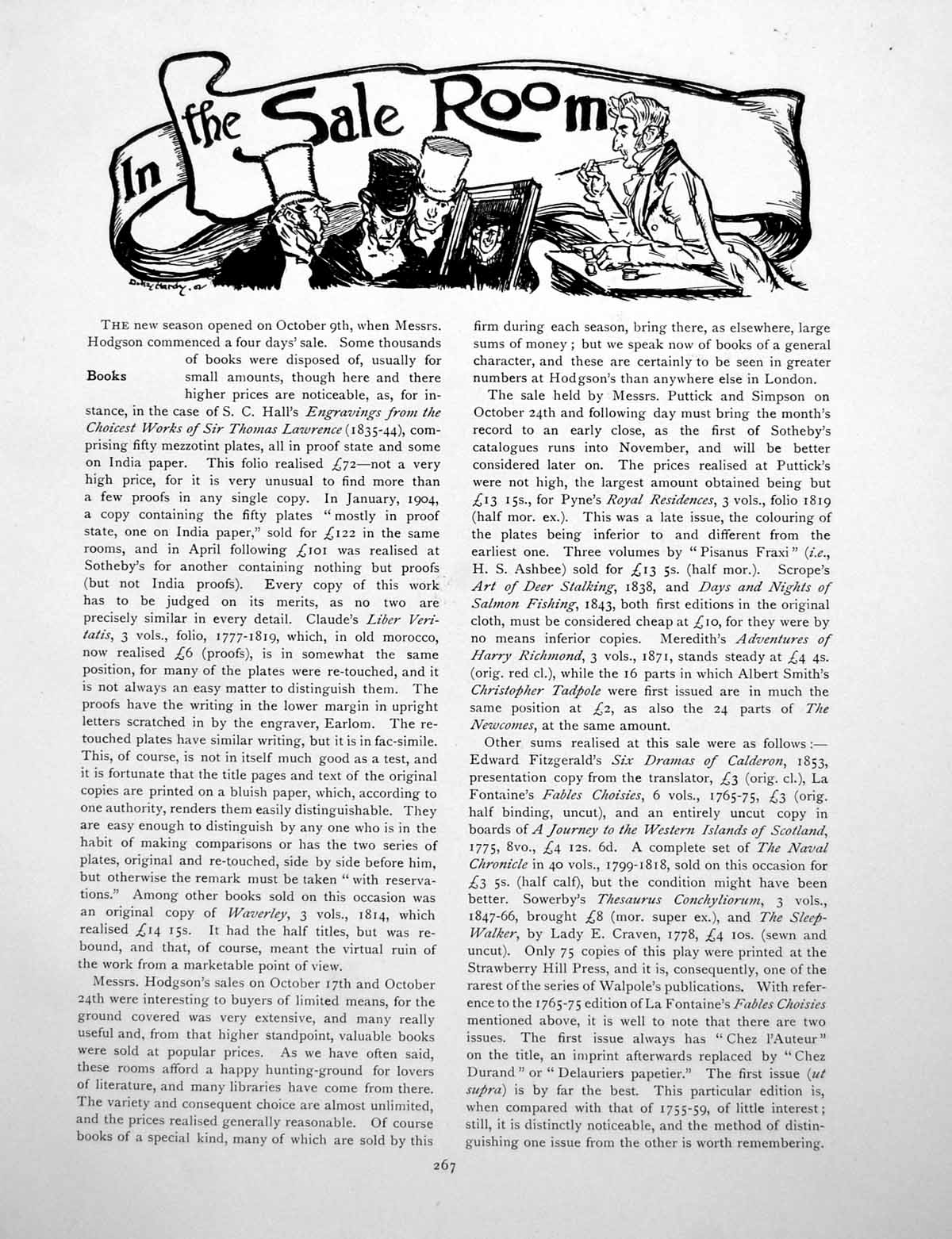 Original Old Antique Print Saleroom Books Nots Queries Iron CofferPage 1906