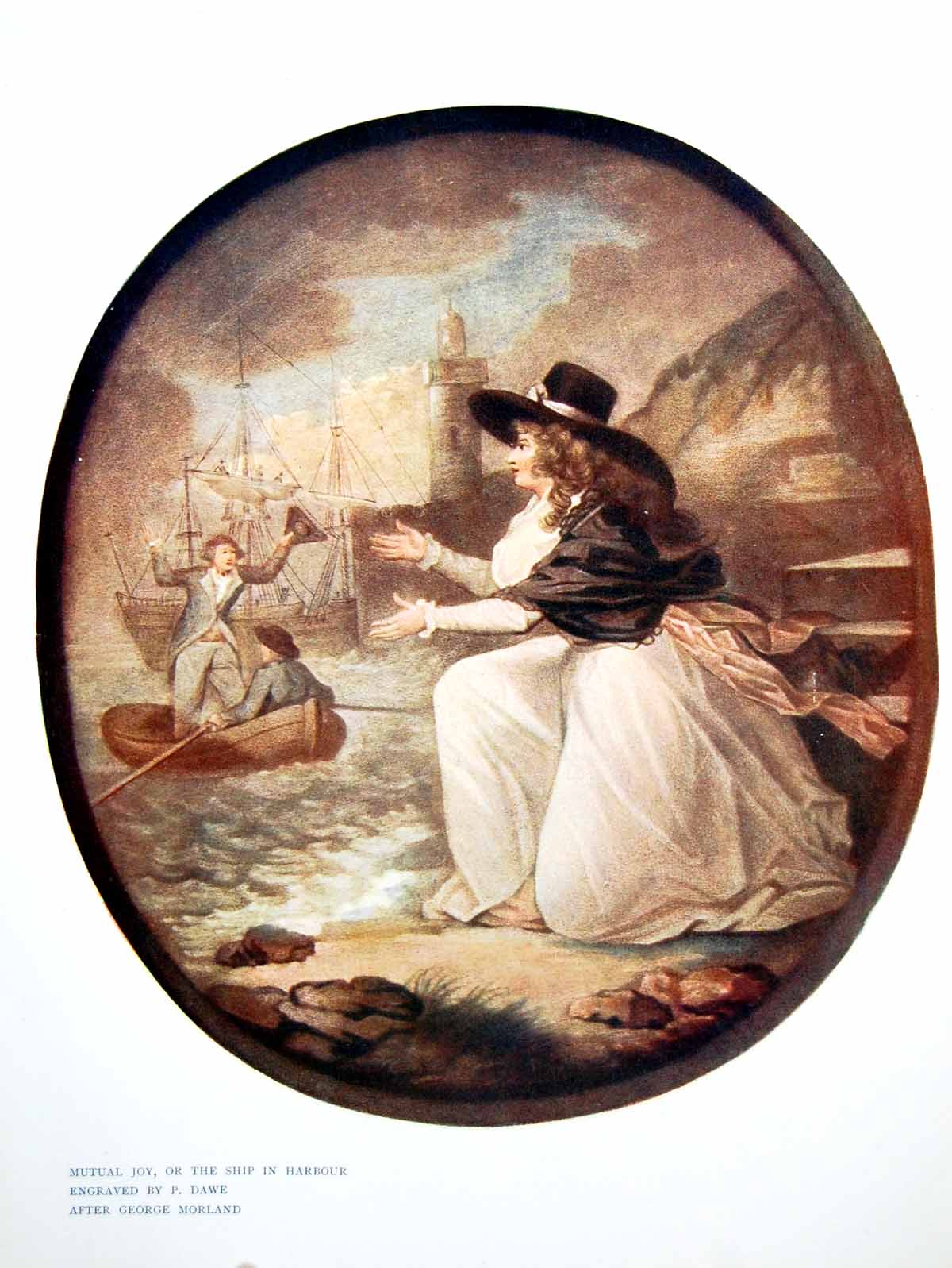 Antique Print Mutual Joy Or The Ship In Harbour P Dawe After G Morland 1906