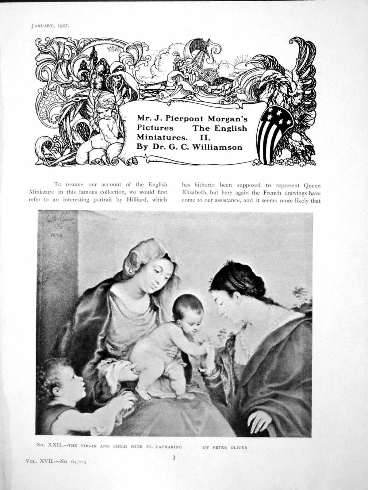 Old Print Mr Jp Morgan'S Pictures The English Miniatures IiPages 1907