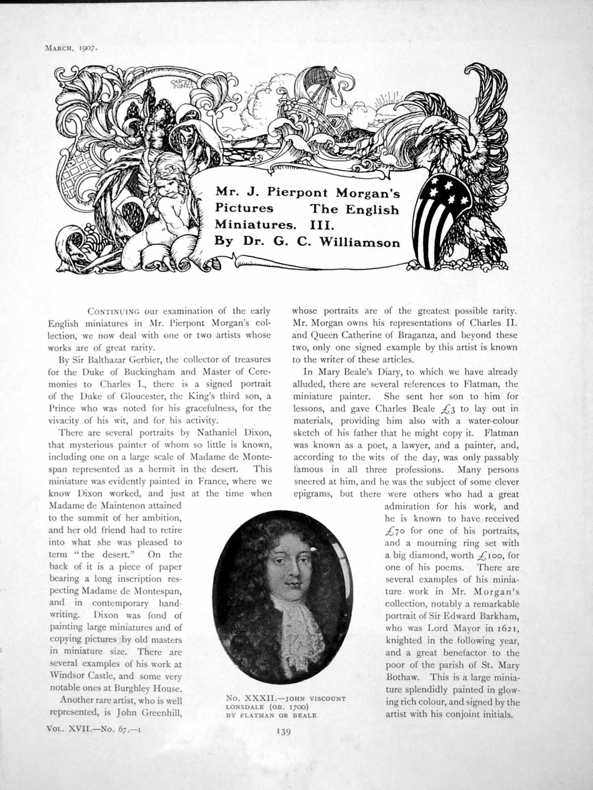 Old Print Mr Jp Morgan'S Pictures The English Miniatures IiiPages 1907
