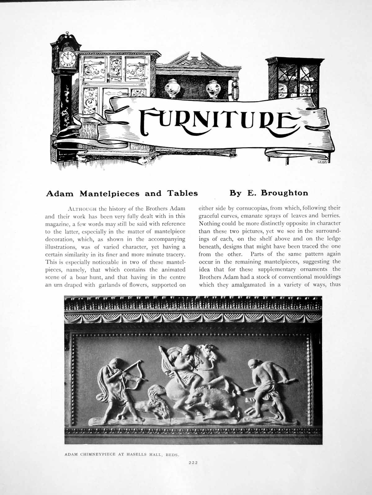 Old Antique Print Adam Mantlepieces And Tables ChimneypiecePages 1907