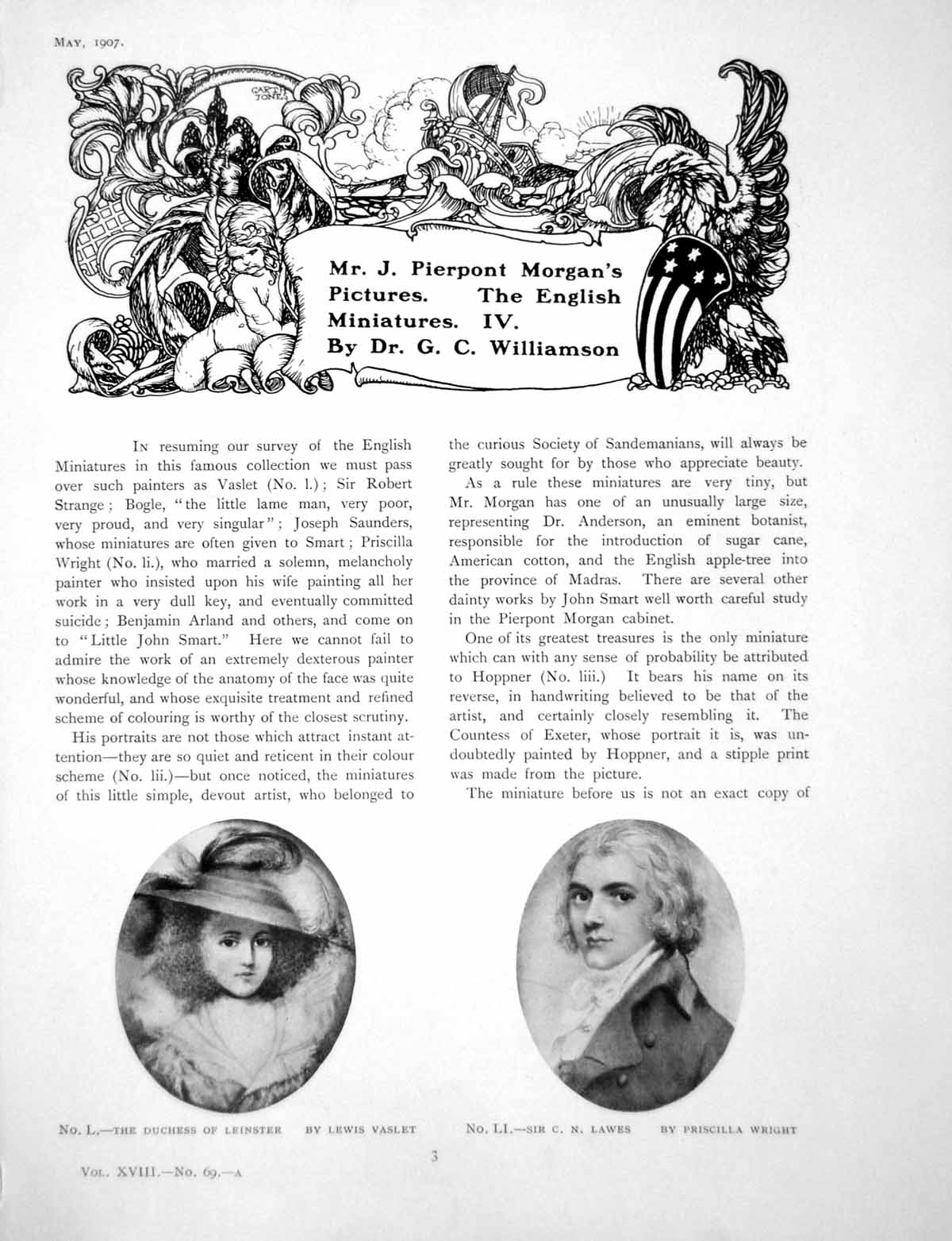 Old Print Mr Jp Morgan'S Pictures The English Miniatures IvPages 1907