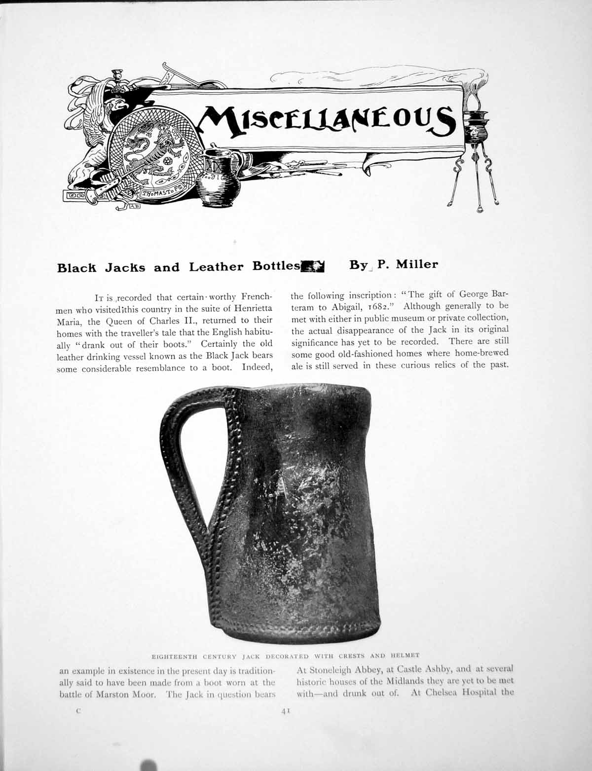 Antique Print Black Jacks And Leather Bottles C 18th With CrestsPage 1907