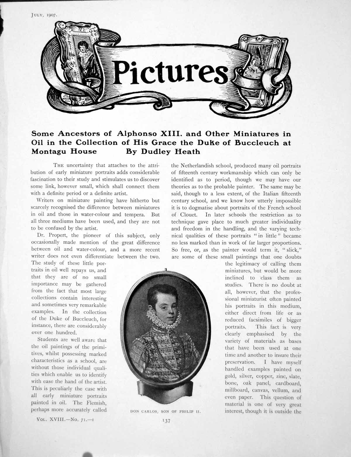 Old Print Some Ancestors Alphonso Xiii Other Oil MiniaturesPages 1907