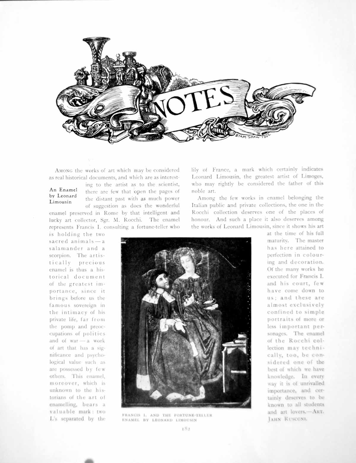 Old Print Notes Enamel Leonard Limousin Sir James ThornhillPages 1907