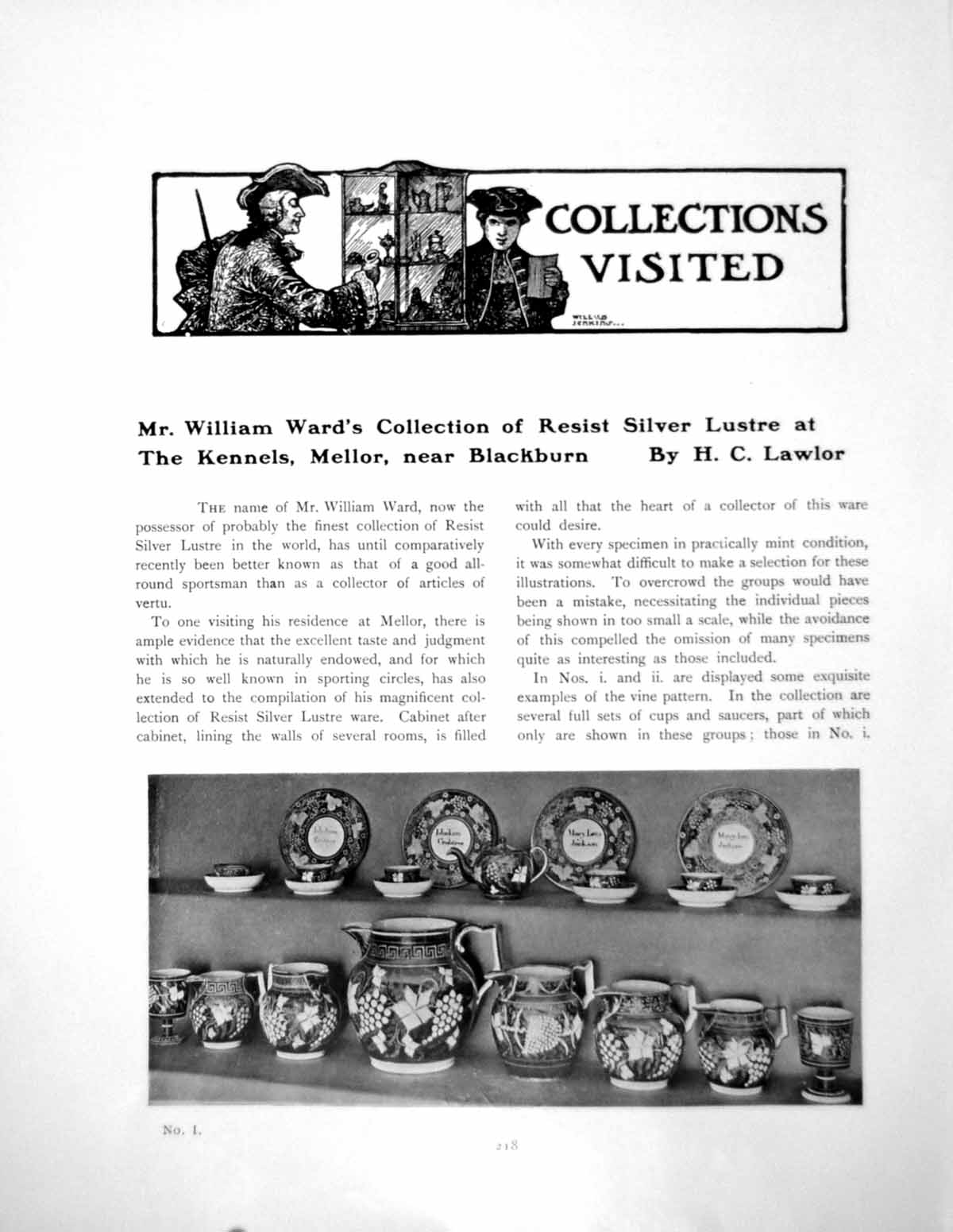 Antique Old Print Mr W Ward'S Collection Resist Silver LustrePages 1907