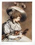 Antique Old Print Narcissa Lady Hand Mirror Designed Engraved Jr Smith 1907