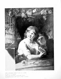 Old Antique Print Two Children With A Jay In A Cage By Rev Wm Peters 1907 20th