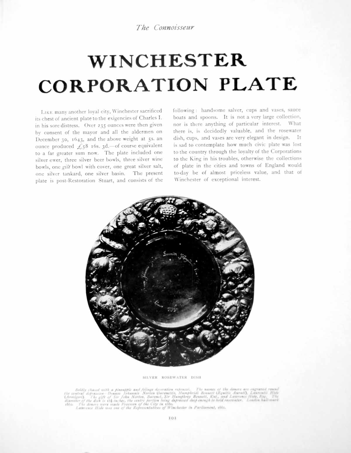 Antique Old Print Winchester Corporation Plate Silver RosewaterPages 1908